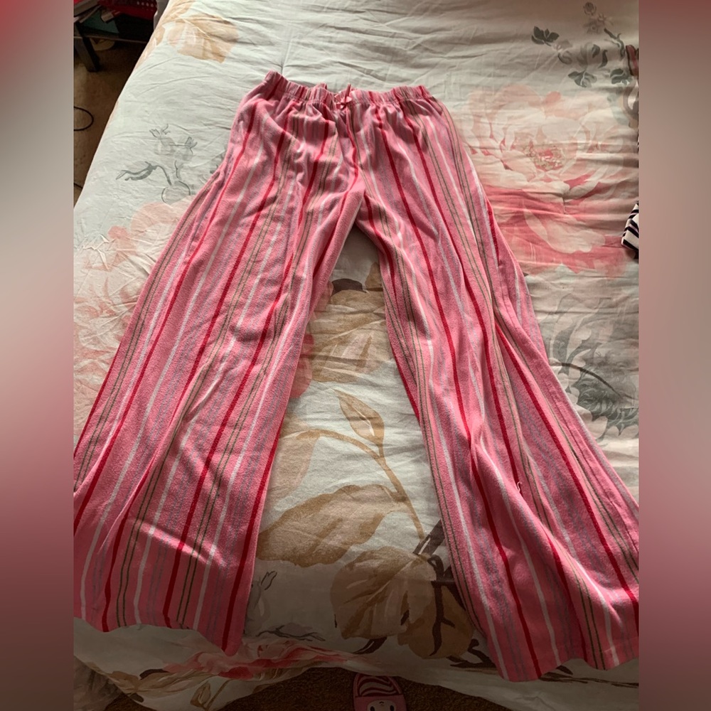 Pink striped pajama pants